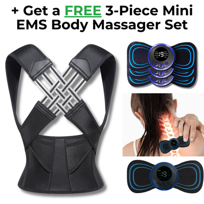 Back Straightener & Posture Corrector (+ FREE: 3-Pc EMS Mini Massager)