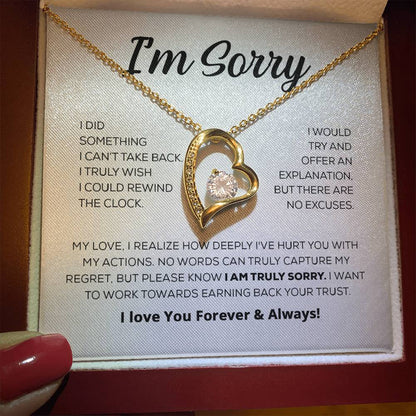 Apology Gift For Her - I Am Truly Sorry - Forever Love Necklace