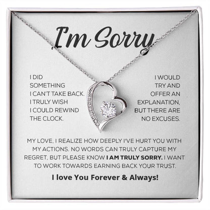 Apology Gift For Her - I Am Truly Sorry - Forever Love Necklace