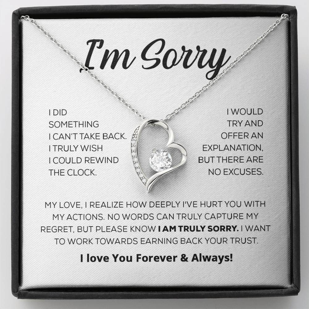 Apology Gift For Her - I Am Truly Sorry - Forever Love Necklace