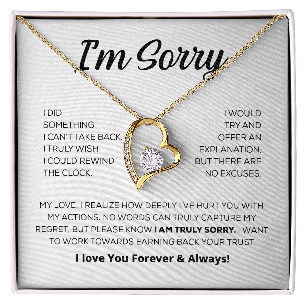 Apology Gift For Her - I Am Truly Sorry - Forever Love Necklace