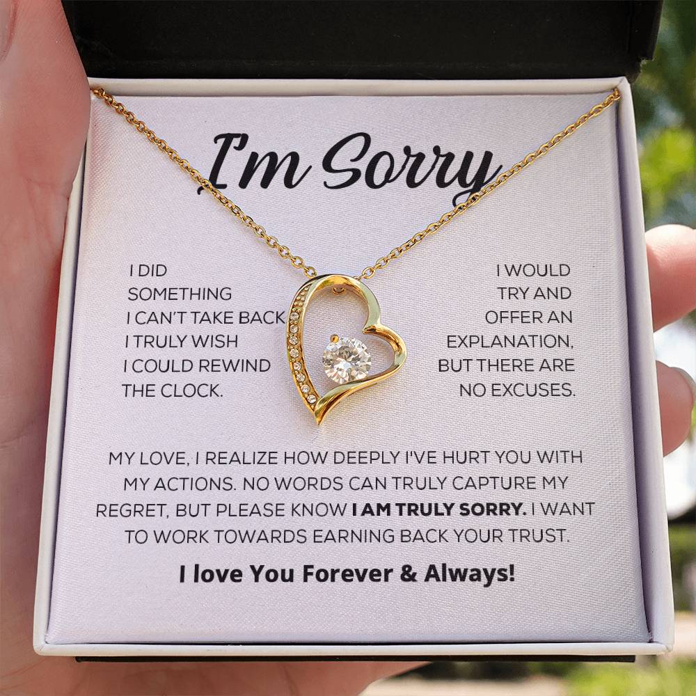 Apology Gift For Her - I Am Truly Sorry - Forever Love Necklace