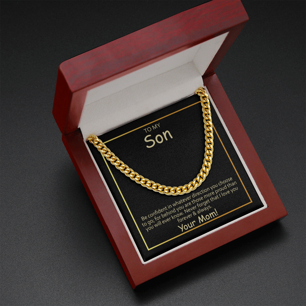 To My Son From Mom - Cuban Link Chain Necklace