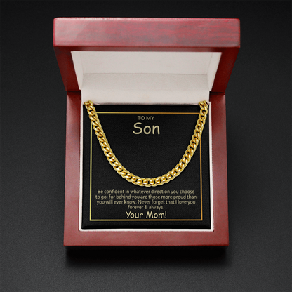 To My Son From Mom - Cuban Link Chain Necklace