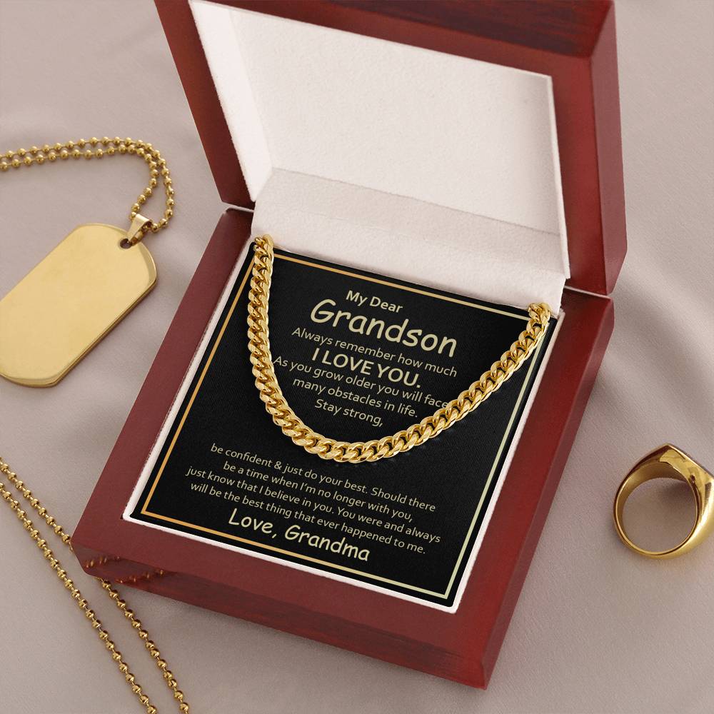 To My Grandson - Cuban Link Chain Necklace