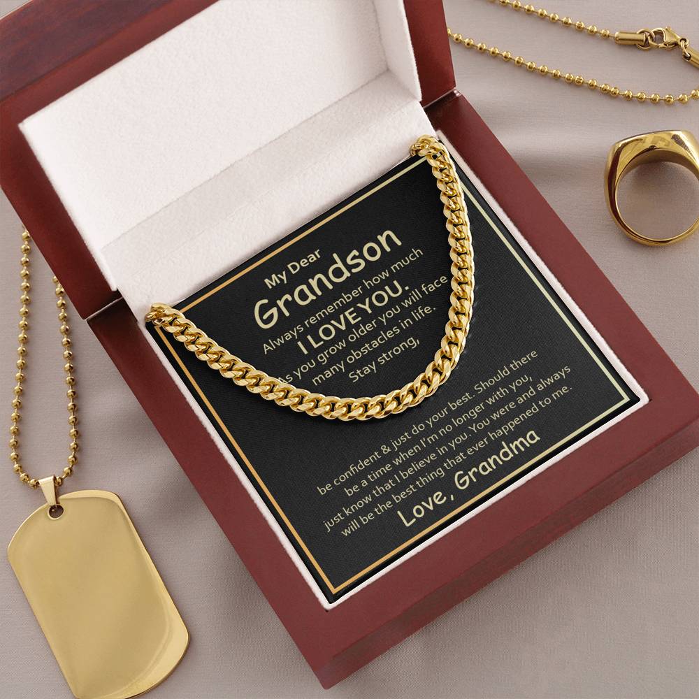 To My Grandson - Cuban Link Chain Necklace