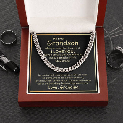 To My Grandson - Cuban Link Chain Necklace