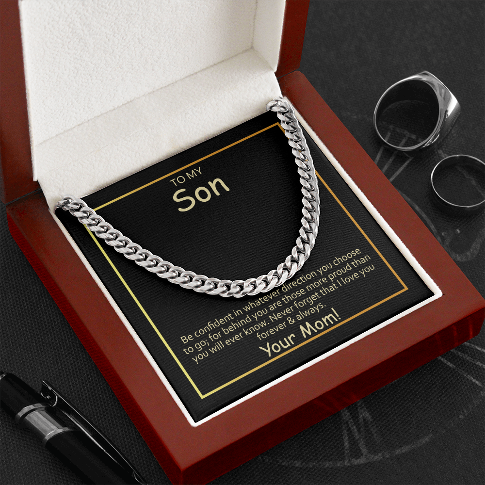 To My Son From Mom - Cuban Link Chain Necklace